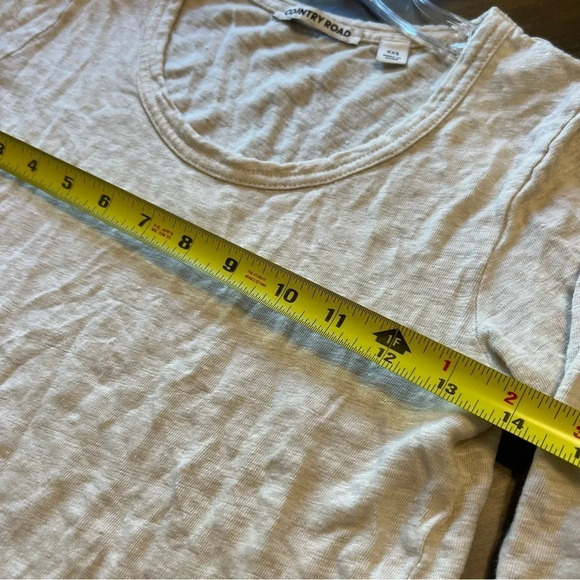 Country Road Linen Blend Long Sleeve Tee T-Shirt Cream XXS Minimalist Capsule - Picture 6 of 8